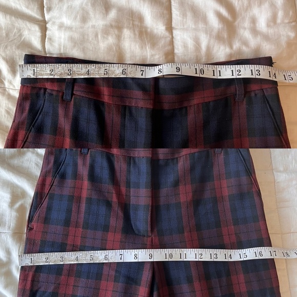 Velvet by Graham Spencer Cropped Plaid Trouser 4 Blue Res - Picture 13 of 15